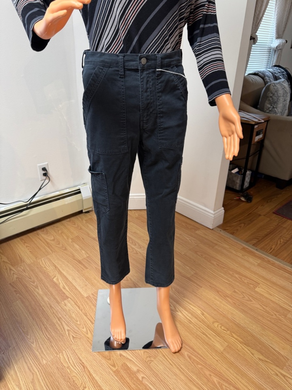 Banana Republic Black Cargo Pants — Slim Utility Style